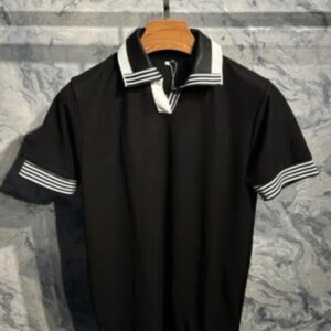 Premium Buttonless polo t-shirt - black